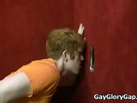 Gay interracial gloryhole fuck and dick rubbing 14